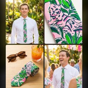 Tropical Pink & Green Floral Tie